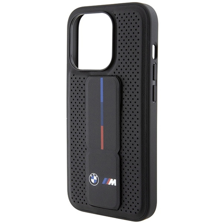 BMW Grip Stand Smooth & Perforated case for iPhone 15 Pro - black