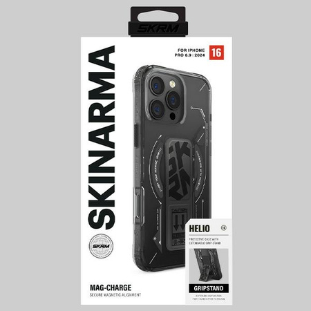 Skinarma etui Helio iPhone 16 Pro Max     6.9" Magnetic Charging + Grip Stand czarny/black