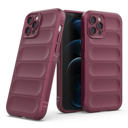 Magic Shield Case case for iPhone 12 Pro elastic armored case in burgundy