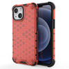 Honeycomb Case armor cover with TPU Bumper for iPhone 13 mini red