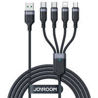 USB-Kabel 4in1 USB-A - 2 x USB-C / Lightning / Micro zum Laden und Datenübertragung 1,2m Joyroom S-1T4018A18 - schwarz