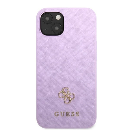 Original Handyhülle IPHONE 13 MINI Guess Hardcase Saffiano 4G Small Metal Logo violett