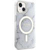 Guess GUHMP14SPCUMAH iPhone 14 6,1&quot; weiß/weiße Hardcase Marble MagSafe