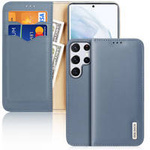 Dux Ducis Hivo Genuine Leather Bookcase type case for Samsung Galaxy S22 Ultra blue