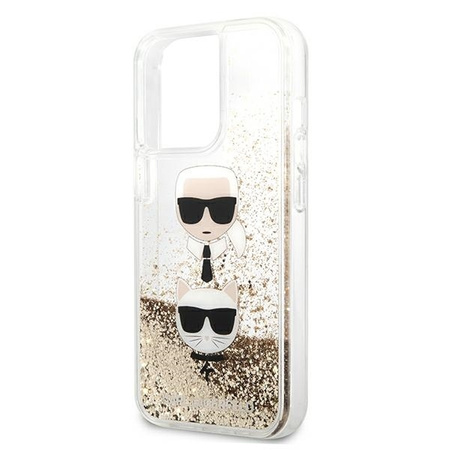 Karl Lagerfeld KLHCP13XKICGLD iPhone 13 Pro Max 6,7" złoty/gold hardcase Liquid Glitter Karl&Choupette Head