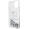 Etui Hello Kitty Liquid Glitter Charms Kitty Head na iPhone 14 - srebrne