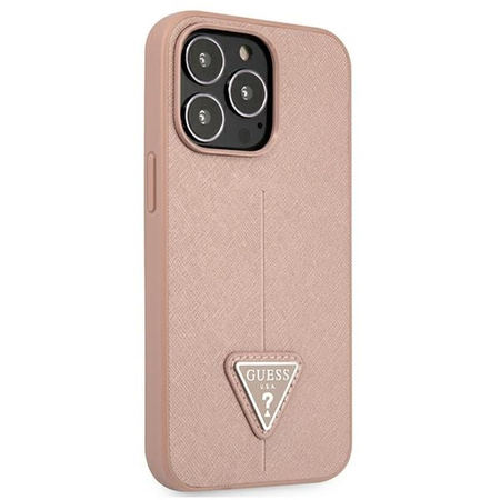 Guess GUHCP13LPSATLP iPhone 13 Pro / 13 6,1" różowy/pink hardcase SaffianoTriangle Logo