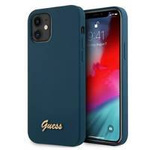 Guess GUHCP12SLSLMGBL iPhone 12 mini 5,4" niebieski/blue hardcase Metal Logo Script