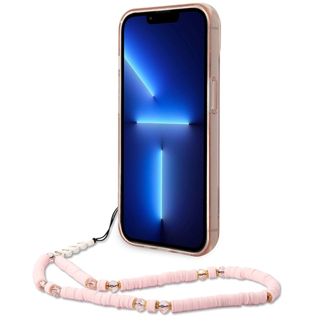 Guess Translucent Pearl Strap - Etui iPhone 14 Plus (różowy)