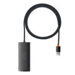 Baseus Lite Series Hub 4in1 USB to 4x USB 3.0, 1m (Black)