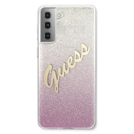 Guess GUHCS21MPCUGLSPI S21+ G996 różowy/pink hardcase Glitter Gradient Script