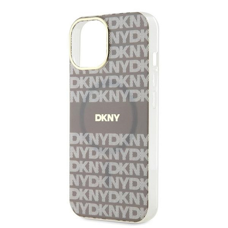 DKNY DKHMP15SHRHSEE iPhone 15 / 14 / 13 6.1" beżowy/beige hardcase IML Mono & Stripe MagSafe