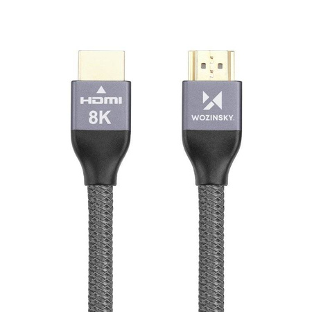 Wozinsky kabel HDMI 2.1 8K 60 Hz 48 Gbps / 4K 120 Hz / 2K 144 Hz 3m srebrny (WHDMI-30)