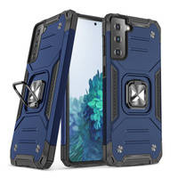 Wozinsky Ring Armor Tough Hybrid Case Cover + Magnethalter für Samsung Galaxy S22 blau