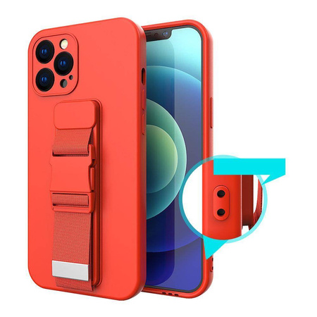 Rope Case silikonowe etui ze smyczą torebka smycz pasek do Xiaomi Poco M4 Pro 5G czerwony