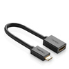 Ugreen kabel adapter przejściówka HDMI (żeński) - mini HDMI (męski) 4K 60 Hz Ethernet HEC ARC audio 32 kanały 22 cm czarny (20137)