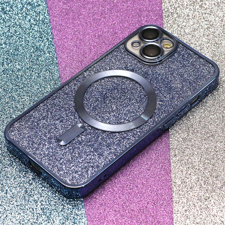 Nakładka Glitter Chrome Mag do iPhone 15 Plus 6,7" niebieska