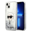 Karl Lagerfeld Liquid Glitter NFT Karl's Head - Etui iPhone 14 Plus (srebrny)