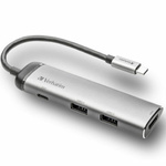 Verbatim Adapter Hub USB-C - USB-C/ 2xUSB-A 3.0/HDMI aluminium/aluminum 49140