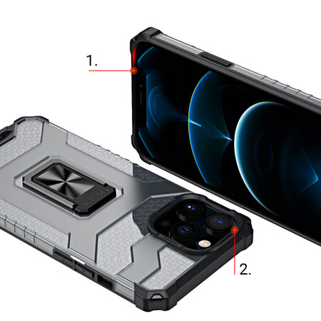 Crystal Ring Case Kickstand Tough Rugged Cover for iPhone 11 Pro black