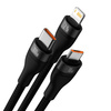 Baseus Flash Series II kabel USB - USB Typ C / Lightning / micro USB 100 W 1,2 m czarny (CASS030001)