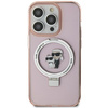 Karl Lagerfeld KLHMP15SHMRSKCP iPhone 15 6.1&quot; pink/pink hardcase Ring Stand Karl&amp;Choupette MagSafe