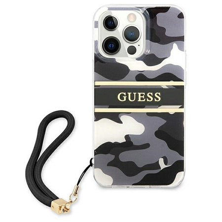 Guess GUHCP13LKCABBK iPhone 13 Pro / 13 6.1 &quot;black / black hardcase Camo Strap Collection