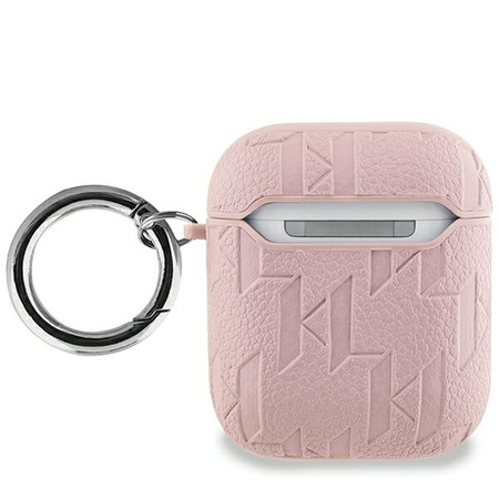 Karl Lagerfeld KLA2PGKCPP AirPods 1/2 cover różowy/pink Monogram Karl & Choupette Head