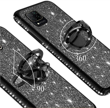 Etui HUAWEI Y5P Diamond Ring Brokat czarny