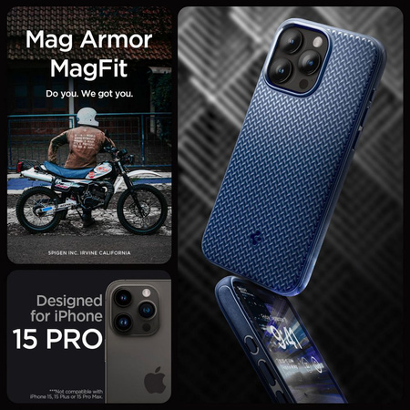 Spigen MAG ARMOR MAGSAFE IPHONE 15 PRO MARINEBLAU