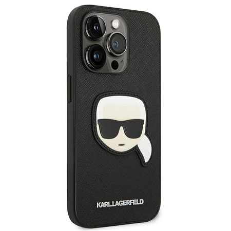 Karl Lagerfeld Saffiano Karl Head Patch Case – Etui iPhone 14 Pro (czarny)