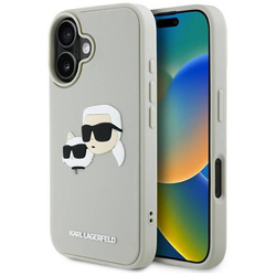 Case IPHONE 16 Karl Lagerfeld HC 3D Rubber Double Heads beige