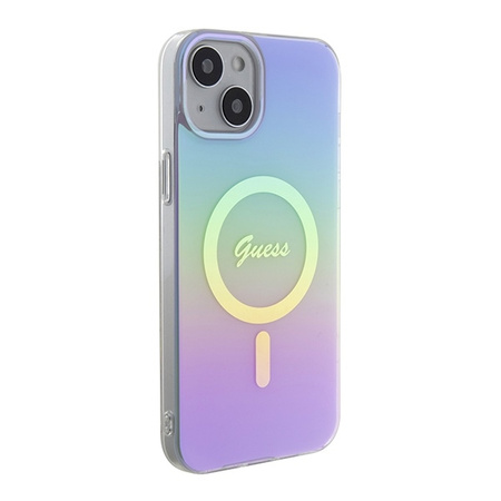 Original Case APPLE IPHONE 15 Guess Hardcase IML Iridescent MagSafe (GUHMP15SHITSU) purple