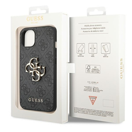 Guess GUHCP14S4GMGGR iPhone 14 6.1 &quot;gray / gray hardcase 4G Big Metal Logo