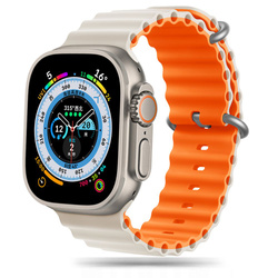 TECH-PROTECT ICONBAND PRO APPLE WATCH 6 / 7 / 8 / 9 / 10 / SE / ULTRA 1 / 2 (44 / 45 / 46 / 49 MM) STARLIGHT/ORANGE