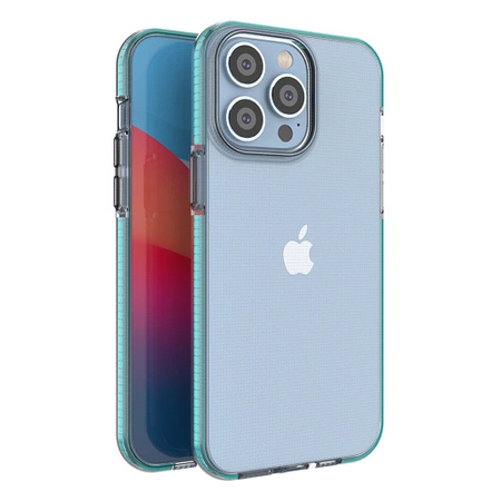 Spring Case etui iPhone 14 Pro Max silikonowy pokrowiec z ramką jasnoniebieskie