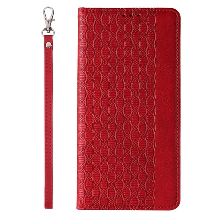 Magnet Strap Case for iPhone 14 Flip Wallet Mini Lanyard Stand red