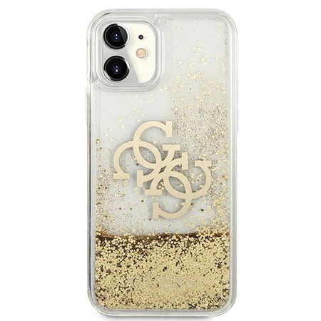 Original Case IPHONE 11 Guess Hardcase 4G Big Liquid Glitter (GUHCN61LG4GGO) gold