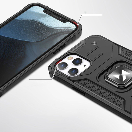 Wozinsky Ring Armor Hülle für iPhone 14 Pro gepanzerte Hülle magnetischer Haltering rot