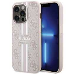 Guess nakładka do iPhone 15 Pro Max 6,7&quot; GUHMP15LP4RPSP HC MAGSAFE 4G PRINTED STRIPES różowa