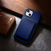 iCarer Case Leather Genuine Leather Case Cover for iPhone 14 Blue (WMI14220705-BU) (MagSafe Compatible)