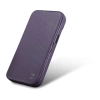 iCarer CE Premium Leather Folio Case iPhone 14 Plus Magnetic Flip Leather Folio Case MagSafe Dark Purple (WMI14220715-DP)