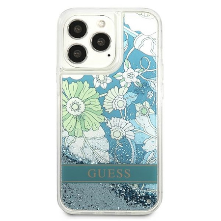 Guess GUHCP13LLFLSN iPhone 13 Pro / 13 6.1 &quot;green / green hardcase Flower Liquid Glitter