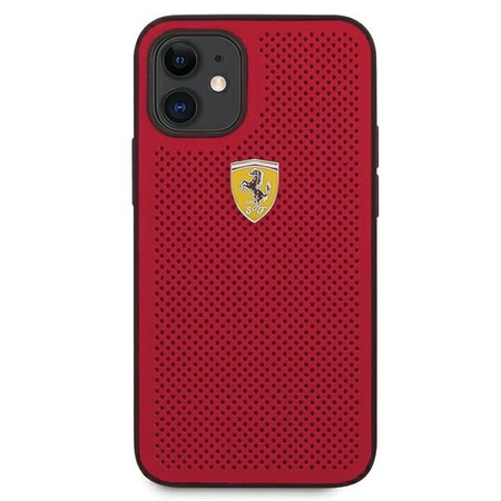 Ferrari FESPEHCP12SRE iPhone 12 mini  5,4" czerwony/red hardcase On Track Perforated