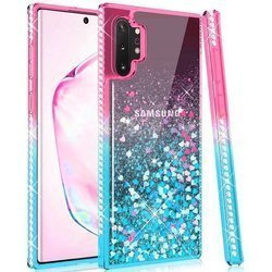 Etui IPHONE 12 MINI Diamond Liquid Przelewany Brokat różowo-niebieskie