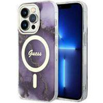 Guess GUHMP14LHTMRSU iPhone 14 Pro 6.1" lila/lila Hardcase Golden Marble MagSafe