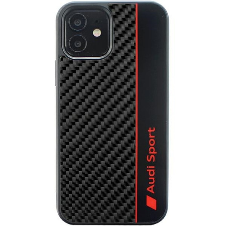 Audi Carbon Fiber Stripe iPhone 12/12 Pro 6.1" czarny/black hardcase AUS-TPUPCIP12P-R8/D1-BK