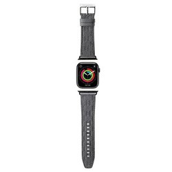 Karl Lagerfeld pasek do Apple Watch 42/44/45/49 mm KLAWLSAKLHPG STRAP SAFFIANO MONO srebrny