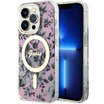 Guess GUHMP14LHCFWSP iPhone 14 Pro 6.1" pink/pink hardcase Flower MagSafe