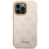 Original Case IPHONE 14 PRO Guess Hard Case 4G Vintage Gold Logo (GUHCP14LHG4SHP) pink